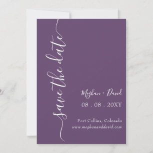 Reserva La Fecha Purple Modern Minimal Simple Elegante