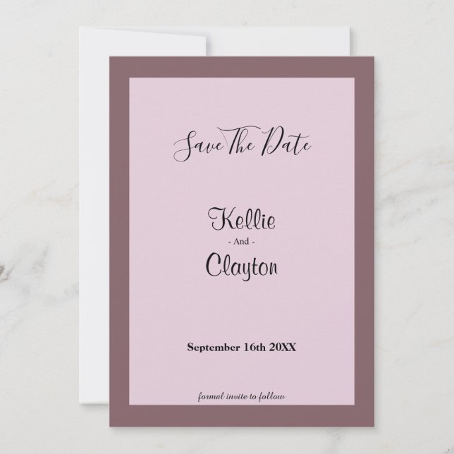 Reserva La Fecha Purple/Rubor Framed Save the Date (Anverso)