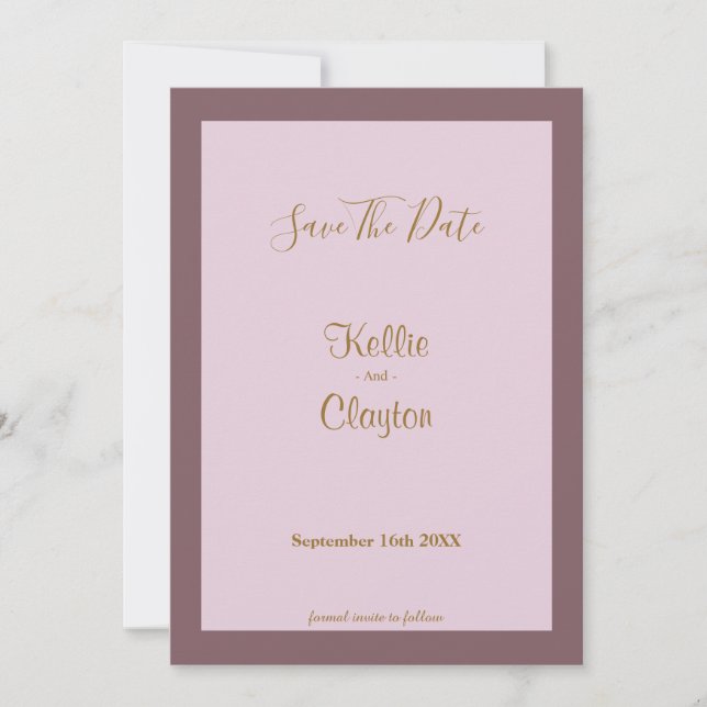 Reserva La Fecha Purple/Rubor Framed Save the Date (Anverso)