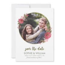 Púrpura acuarela Floral Foto Guardar fecha