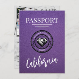 Reserva La Fecha Púrpura California Passport Save the Date
