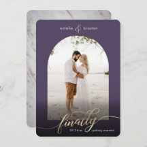 Púrpura finalmente casada y foto de ventana