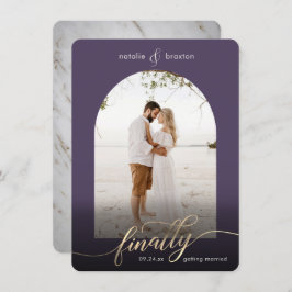 Reserva La Fecha Púrpura finalmente casada y foto de ventana