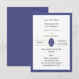 Reserva La Fecha Púrpura simple personalizado