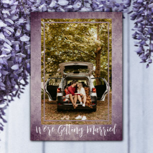 Reserva La Fecha Púrpura Vintage Damask Photo Save the Date