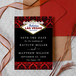 Reserva La Fecha Purpurina Damask Las Vegas Wedding Save The Date