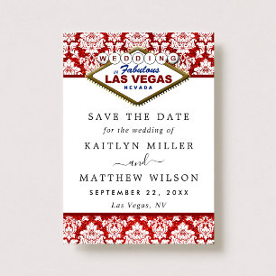 Reserva La Fecha Purpurina Damask Las Vegas Wedding Save The Date