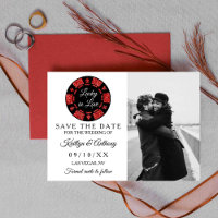 Purpurina Rojo Poker Chip Casino Boda Foto
