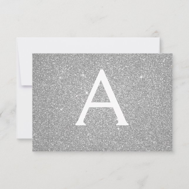 Reserva La Fecha Purpurina Silver Sparkle Sweet 16 Save the Date (Anverso)