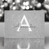 Purpurina Silver Sparkle Sweet 16 Save the Date