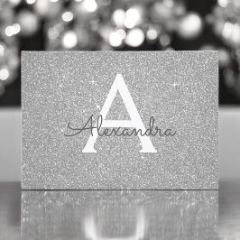 Reserva La Fecha Purpurina Silver Sparkle Sweet 16 Save the Date