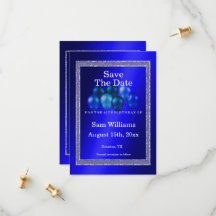 Purpurinas azules y globos de cumpleaños