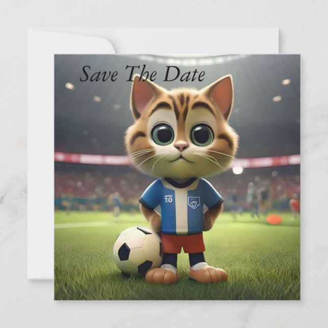 Reserva La Fecha "Purr-fecto goleador: El gato de fútbol 3D" (Anverso)