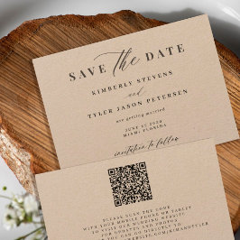 Reserva La Fecha QR CODE guión elegante boda simple