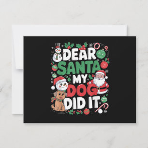 Reserva La Fecha Querido Santa Mi perro lo hizo Divertido Navidad p