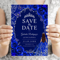 Quinceañera Azul Real Plata