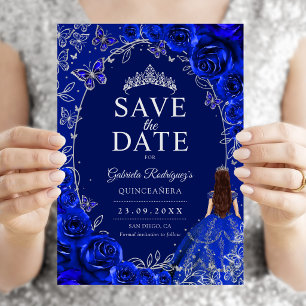Reserva La Fecha Quinceañera Azul Real Plata