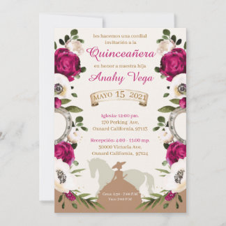 Reserva La Fecha  Quinceañera Blush Pink Charra,Charro Western 