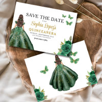 Quinceanera del oro verde esmeralda