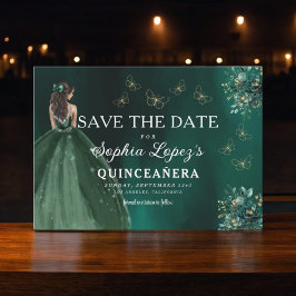 Reserva La Fecha Quinceanera del oro verde esmeralda