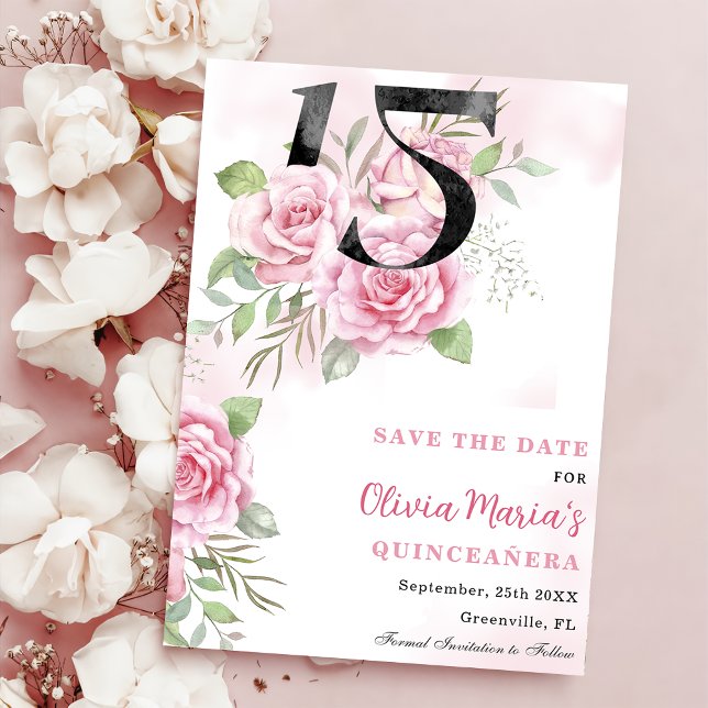 Reserva La Fecha Quinceanera Floral Rústica (Subido por el creador)