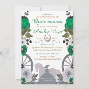 Reserva La Fecha Quinceanera Green Charra, 