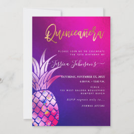 Reserva La Fecha Quinceanera, piña de color oro falso