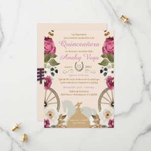 Reserva La Fecha Quinceanera Pink Charra, Purple