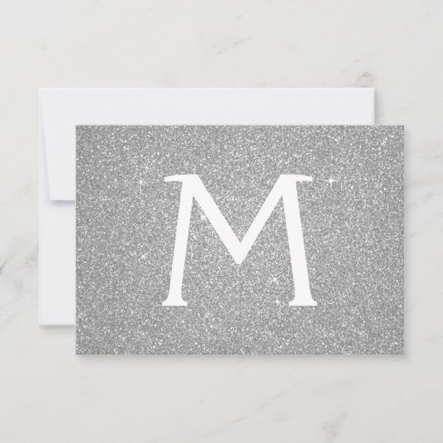 Reserva La Fecha Quinceanera Purpurina de espuma de plata salva la  (Anverso)