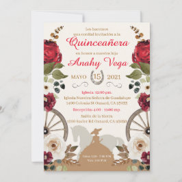 Reserva La Fecha Quinceanera Red Charra, Watercol