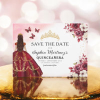 Quinceanera salva la fecha floral borgoña