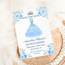 Quinceanera Silver Blue Flown