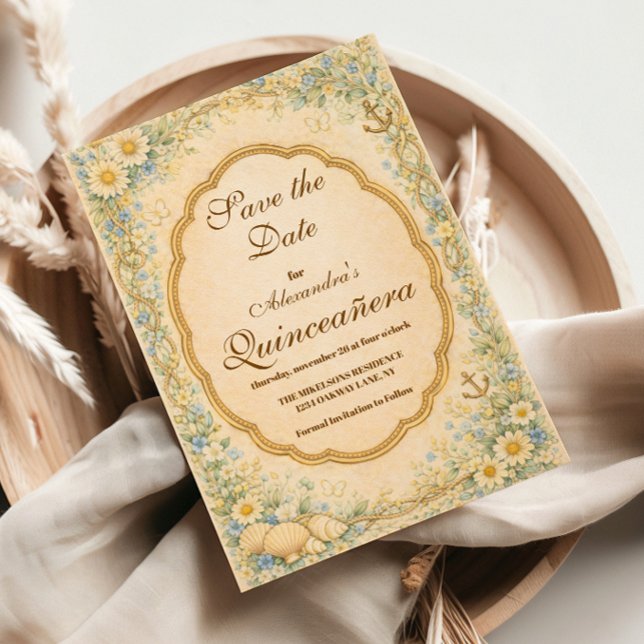 Reserva La Fecha Quinceañera Vintage Costa Daisy (Subido por el creador)