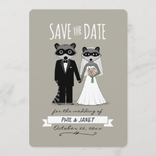 Reserva La Fecha Raccoons Wedding Save the Date