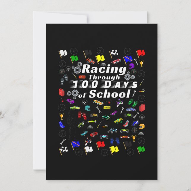 Reserva La Fecha Racing Through 100 Days Of School Race Car Themed (Anverso)
