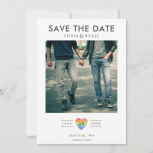Reserva La Fecha Rainbow Heart LGBTQ Salva la fecha con foto