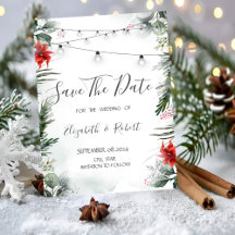 Ramas de pino, Poinsettia Save The Date