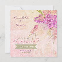 Ramo de Bright Rose al atardecer con lazo transpar