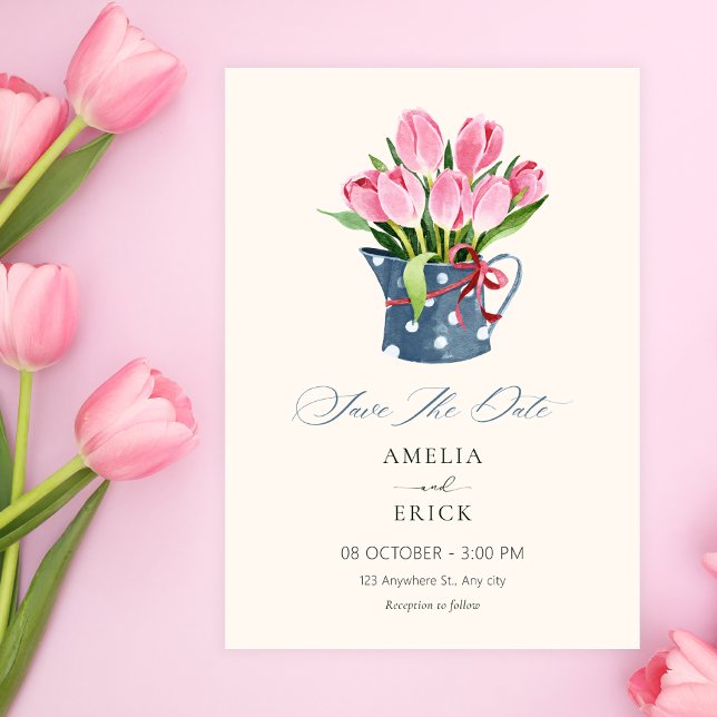 Reserva La Fecha Ramo de flores de tulipanes (Subido por el creador)