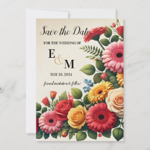 Reserva La Fecha Ramo de flores Gerbera Rosas Boda