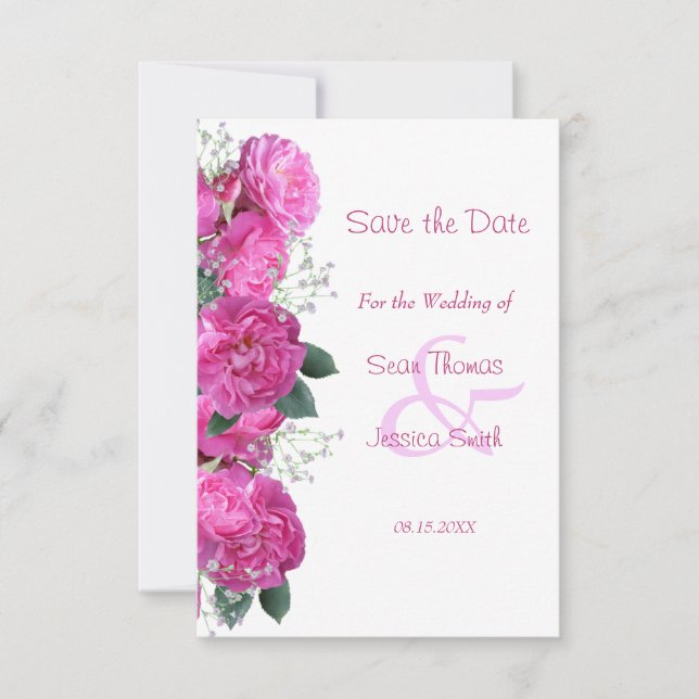 Reserva La Fecha Ramo Floral Romántico para Boda Save The Date (Anverso)