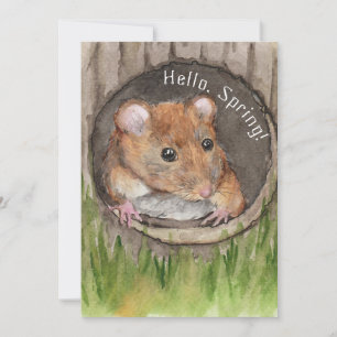 Reserva La Fecha Ratón acuarela rústico