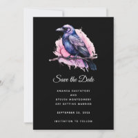 Raven negro en un Boda de Ilustracion de sucursal