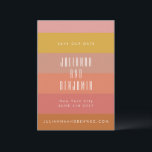 Reserva La Fecha Rayas Geométricas Modernas Amarillas Naranjas de V<br><div class="desc">Rayas Geométricas Modernas Amarillas Naranjas de Verano,  Salva la Fecha de la Boda</div>