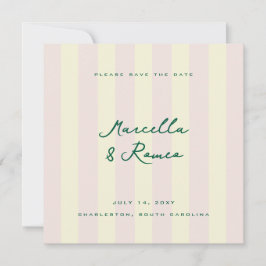 Reserva La Fecha Rayas Verticales Modernas Amarillo Rosa Salvar la 