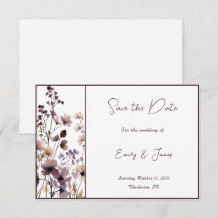 Reserva La Fecha Red Blush Floral Wedding Elegant Romantic