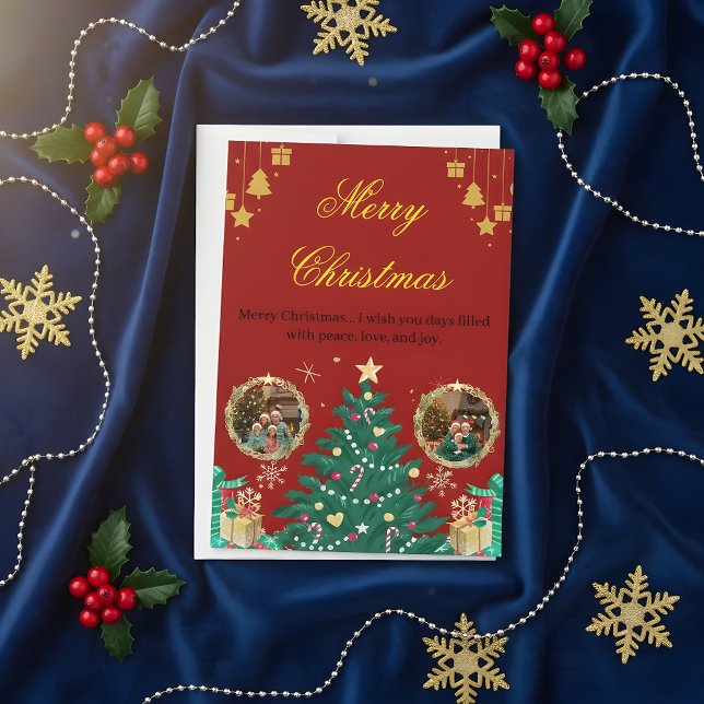 Reserva La Fecha Red Family Christmas Greeting Card (Subido por el creador)