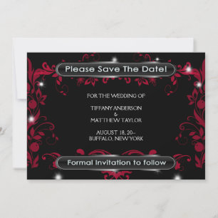 Reserva La Fecha Red Flourish Black Save the Date