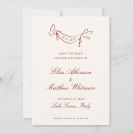 Reserva La Fecha Red Illustrated Whimsical Wedding