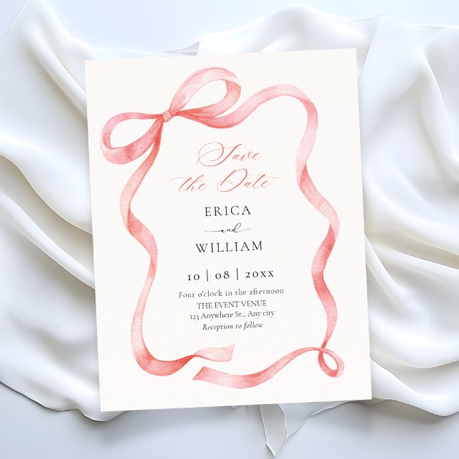 Reserva La Fecha Red pink ribbon bow  (Subido por el creador)